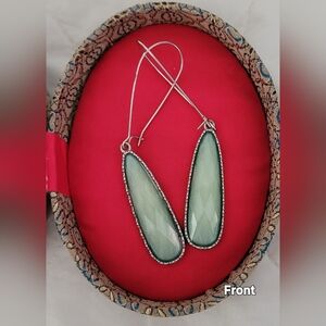 Elegant Silver and Green Dangle Earrings